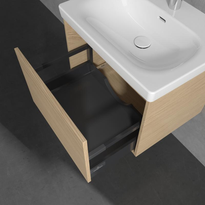 Mobilier suspendat pentru lavoar Villeroy & Boch Skyla 60 cm, 1 sertar Soft Close, nordic oak